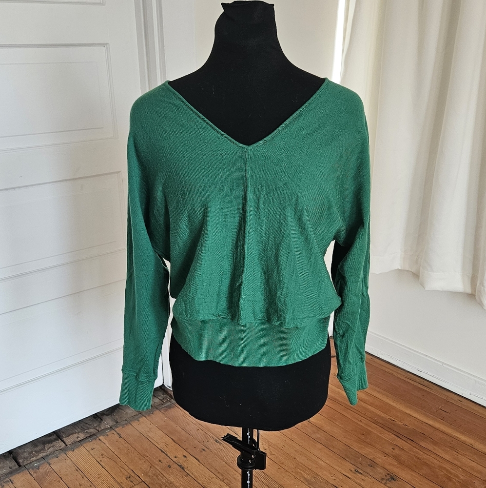 Banana Republic Emerald Green 100% Merino Wool Sweater Petite L
